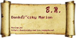 Benkóczky Marion névjegykártya